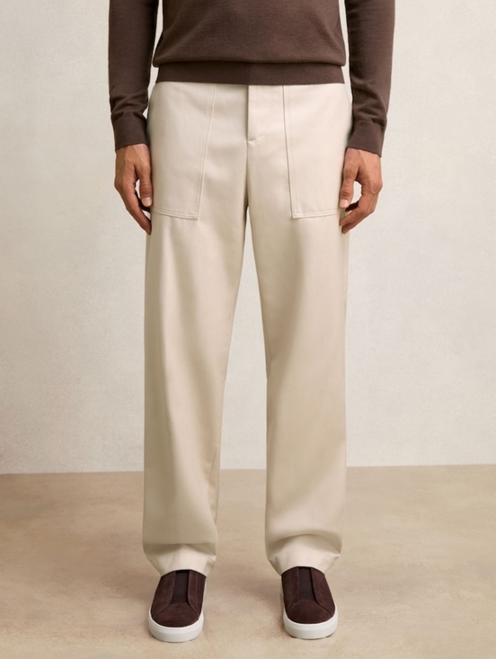 Reiss Other - Reiss Ecru Preach Lyocell Cotton Wide Utility Pants Trousers Size 36